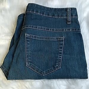 Riders high rise blue Bermuda jean shorts